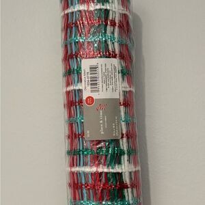 Plaid Red, Green, and White Table Runner